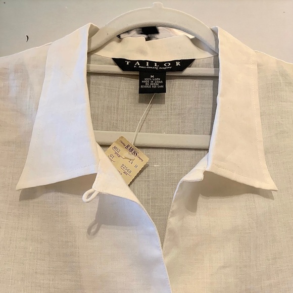 Tailor B. Moss Clothing Conpant white 100% linen button down - Picture 2 of 4